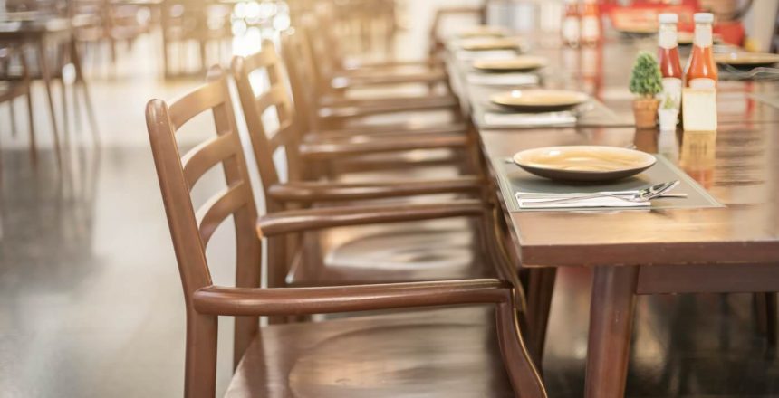 Empty table and chair in restaurant